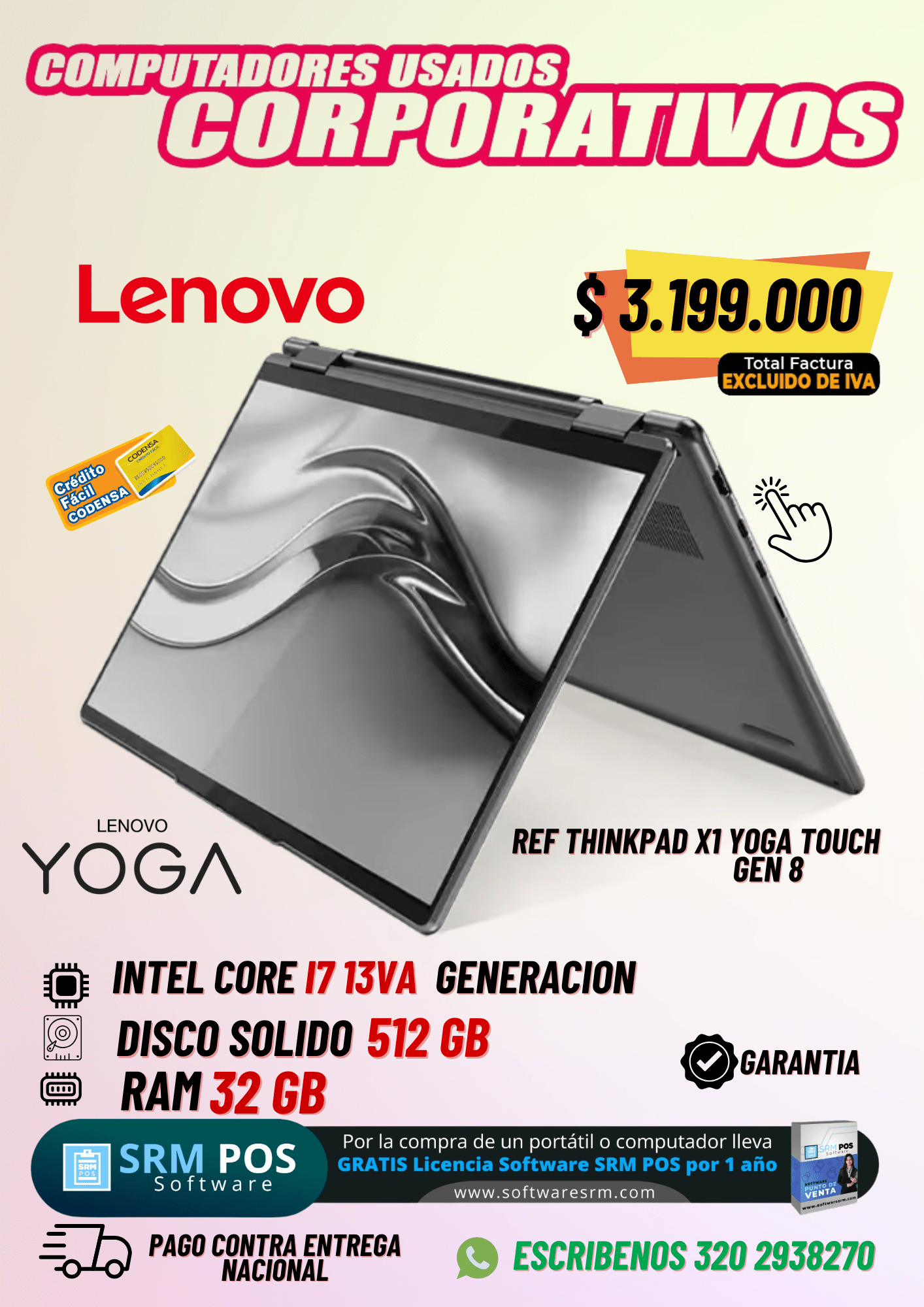 Lenovo ThinkPad X1 Yoga Gen 8 Core i7 13ª Gen | 32GB RAM | 512GB SSD | Portátil 2 en 1 Premium